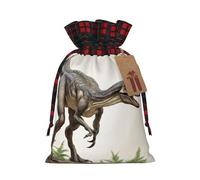 Velociraptor Dinosaur02 Print Pouch Goody Christmas Drawstring Gift Bags Xmas Treats Bag Holiday Candy Wrapping Bags