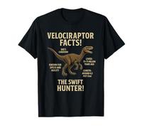 Velociraptor Facts | Educational Prehistoric Dinosaur Design T-Shirt