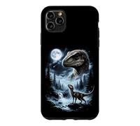 Velociraptor Howling at Moon 90's Retro Dinosaur Case for iPhone 11 Pro Max