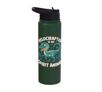 Velociraptor is My Spirit Animal Dino Fun Stainless Steel Insulated Water Bottle