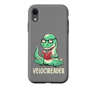 Velocireader Cute Reading Book Lover Dinosaur 90s Art EduEly Case for iPhone XR