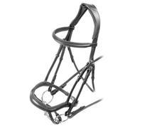 Velociti Ergonomic Leather Horse Bridle Black (Full)