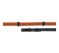 Velociti Gara Continental Rubber Grip Reins - 48" x 5/8" · Black and Orange