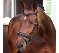 Velociti LUSSO Elite Dressage Flash Bridle - Black - Full