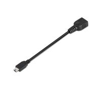Velocraze USB Cable - USB 2.0 OTG Mini Cable, 15 cm Length, Black, Quick Connect for Mobile Devices and Peripherals.
