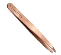 Velodios Eyebrow Tweezers for Women Facial Hair,Professional Slant Tweezers for Eyebrows, Facial Hair, Chin, and Ingrown Hair Removal (Rose Gold) (Slant Tweezers)