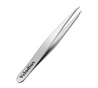 Velodios Professional Precision Tweezers for Eyebrow and Ingrown Hair Removal, Premium Stainless Steel Pointed Tip