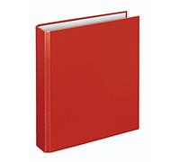 VELOFLEX 1151020 Basic Ring Binder, DIN A5, Pack of 1, Red, Filling Height 25 mm, Ring Binder with 2 Ring Mechanisms, Narrow Folder