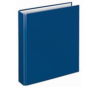 VELOFLEX 1151050 Basic Ring Binder, DIN A5, Pack of 1, Blue, Filling Height 25 mm, Ring Binder with 2 Ring Mechanisms, Narrow Folder
