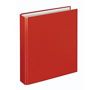 VELOFLEX 1153020 Basic Ring Binder, DIN A5, Pack of 1, Red, Filling Height 25 mm, Ring Binder with 4 Ring Mechanisms, Narrow Folder
