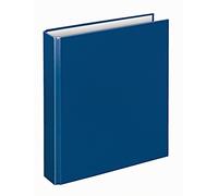 VELOFLEX 1153050 Basic Ring Binder, DIN A5, Pack of 1, Blue, Filling Height 25 mm, Ring Binder with 4 Ring Mechanisms, Narrow Folder