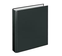 VELOFLEX 1153080 Basic Ring Binder, DIN A5, Pack of 1, Black, Filling Height 25 mm, Ring Binder with 4 Ring Mechanisms, Narrow Folder