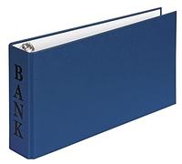 VELOFLEX 4168350 Bank Folder DIN A6 Ring Binder for Bank Statements, 2-Ring Mechanism, 30 mm Filling Height, with Hold-Down Holder, Blue, Pack of 1