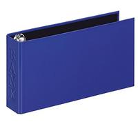 Veloflex 4169250 Folder, Classic, DIN A6 Landscape Format, Blue | Glossy Laminated Board with Dry Embossed "Bank" Bottom Hold Capacity 30mm 250mm x 140mm x 45mm
