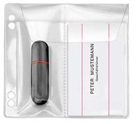 Veloflex 4377010 - USB Memory-Stick Cases - Polypropylene with Punched Pockets - 10 x 10 cm - Transparent - Set of 5