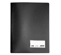 VELOFLEX 4420480 Diamond Display Book DIN A4 with 20 Transparent Pockets Made of Indelible Polypropylene Film, Viewing Window, Black, Presentation Folder, Portfolio Folder, Pack of 1