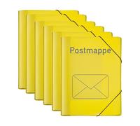 VELOFLEX 4442718-6 - Document Folder DIN A4, Clear Folder with Folders, Pack of 6 with Elastic Closure, Yellow