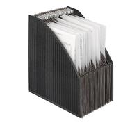 Veloflex 4446280 Magazine Rack - A4-6-56 cm - Black | Made from 2 mm polypropylene film with textile-reinforced edges, extendable from 6 to 56 cm, flexible base