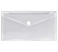 VELOFLEX 4571000 Document Wallet, DIN Long, Polypropylene, Striped Effect, Portfolio Folder with Velcro Fastening, Transparent Colourless, Pack of 1