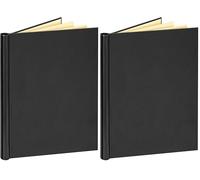 VELOFLEX 4944080 - Binder DIN A4 with Leather Grain, Capacity Max. 150 Sheets, Black, Pack of 2