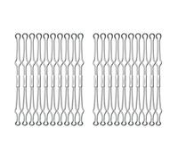 VELOFLEX A290501 - Wire Down Holder, Metal, Pack of 20, Silver, Hold-Down Holder for Folders and Ring Binders