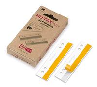 VELOFLEX Heftfix 2002500 Pure Stapling Strips, 105 mm Long, FSC Certified Paper, Self-Adhesive, Hole Spacing 60 & 80 mm, for Filing Patterns, Drawings, Pictures, etc., Pack of 50, White