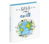 VELOFLEX Save The Earth 4144981 Certificate Folder DIN A4 Ring Binder for Certificates with 4-Ring Mechanism Made of Recyclable Cardboard Pack of 1
