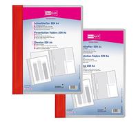VELOFLEX Veloform A474102 File Folder, Pack of 2, DIN A4, Light Red, PVC, Crystal Clear Front Cover, Suitable for Document Wallets