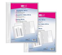 VELOFLEX Veloform A474109 File Folder, Pack of 2, DIN A4, White, PVC, Crystal Clear Front Cover, Suitable for Document Wallets