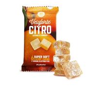 Veloforte Citro Energy Chews For Running, Cycling, Triathlon | Powerful natural ingredients. Great taste, melt-in-mouth clean alternative to shots or gummies | Citrus & Ginger | 3-pack