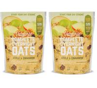 Veloforte Overnight Oats For A High Protein Complete Daily Breakfast | 15g plant protein, heart healthy Omega 3's and high fibre | Real fruit, wholegrain seeds and oats | Apple & Cinnamon | 602g