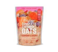 Veloforte Overnight Oats For A High Protein Complete Daily Breakfast | 15g plant protein, heart healthy Omega 3's and high fibre | Real fruit, wholegrain seeds and oats | Strawberry & Coconut | 602g