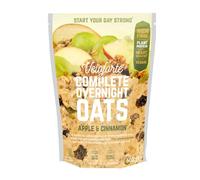 Veloforte Overnight Oats For A High Protein Complete Daily Breakfast | 15g plant protein, heart healthy Omega 3's and high fibre | Real fruit, wholegrain seeds and oats | Apple & Cinnamon | 602g