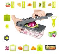 Veloga Mandoline Vegetable Chopper, Multi-Functional Kitchen Gadgets with Adjustable Blades Salad Chopper Slicer, Compact Kitchen Chopper Vegetable Cutter for Easy Food Preparation (16 in 1)