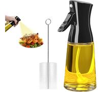 VELOGA Oil Spray Bottle 200ml with Brush, BPA Free Glass Oil Dispenser for Cooking, Olive Oil Spray, Vinegar dispenser & Soy Sauce, Perfect for Healthy Low-Fat Cooking & Non-Stick Baking