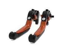 VeloHive Adjustable Foldable Extendable Brake and Clutch Levers Compatible with KLR650 2022 2023 2024 KLR 650 Motorcycle(Black Orange)