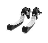 VeloHive Adjustable Foldable Extendable Brake and Clutch Levers Compatible with KLR650 2022 2023 2024 KLR 650 Motorcycle(Black Silver)