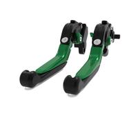 VeloHive Adjustable Foldable Extendable Brake and Clutch Levers Compatible with KLR650 2022 2023 2024 KLR 650 Motorcycle(Black Green)