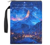 VeloKomo Acotar Gifts Book Sleeve - Watercolor Starry City Books Covers for Paperbacks Portable Navy Bookish Protector Pouch with Front Pocket for Novel Lover Fans Readers Birthday Christmas Gift