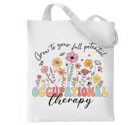 VeloKomo Occupational Therapy Gifts Totes - Reusable OT Canvas Tote Bag Grocery Handbag for Work Travel Shopping Appreciation Birthday Gift for Therapists Assistants Colleagues Classmates Friends