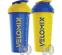 VELOMIX -2 PACK- 828ml Protein Shaker Bottle - 2x Wire Mixball for Lump-Free Shakes | Leak Proof Shaker for Protein Shakes | Protein Shake Bottle for Mixing Powdered Shakes | BPA-Free Shaker Cup