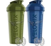 VELOMIX -2 PACK- 828ml Protein Shaker Bottle - 2x Wire Mixball for Lump-Free Shakes | Leak Proof Shaker for Protein Shakes | Protein Shake Bottle for Mixing Powdered Shakes | BPA-Free Shaker Cup