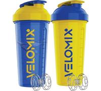 VELOMIX 2 Pack 828ml Protein Shaker Bottle, Stand Strong Pack | 2x Wire Mix Ball, Leak Proof Shaker Cups for Protein Shakes, BPA Free, Dishwasher Safe, Gym and Pre Workout