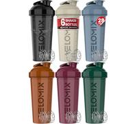 VELOMIX -6 PACK- Shaker Cups for Protein Shakes 28 oz - 6x Wire Whisk | Leak Proof Protein Shaker Bottle for Protein Shakes, Shaker Bottle Pack for Pre & Post Workout, Shaker Cup
