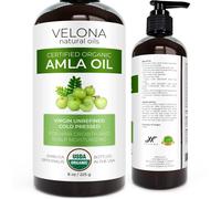 velona Amla Oil USDA Certified Organic - 8 oz | 100% Pure and Natural Carrier Oil | Extra Virgin Unrefined Cold Pressed | Hair Growth Body Fa