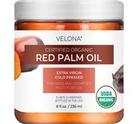 velona USDA Certified Organic Red Palm Oil 8 Fl Oz | Food and Cosmetic Grade | in jar | Extra Virgin Cold Pressed | Skin Face Body Hair Care | Use