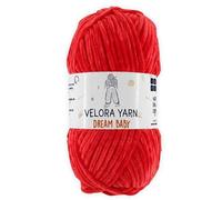 Velora Dream Baby 100% Polyester Chenille Yarn Soft Thick Chunky Yarn Skein 100g 120m, Machine Washable for Knitting&Crochet Blanket, Amigurumi, Scarf, Hat,Sweater,Plushies (Blood Red)