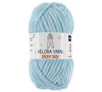Velora Dream Baby 100% Polyester Chenille Yarn Soft Thick Chunky Yarn Skein 100g 120m, Machine Washable for Knitting&Crochet Blanket, Amigurumi, Scarf, Hat,Sweater,Plushies (Baby Blue)