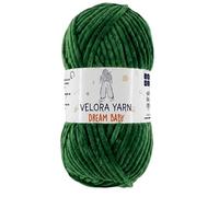 Velora Dream Baby 100% Polyester Chenille Yarn Soft Thick Chunky Yarn Skein 100g 120m, Machine Washable for Knitting&Crochet Blanket, Amigurumi, Scarf, Hat,Sweater,Plushies (Green)