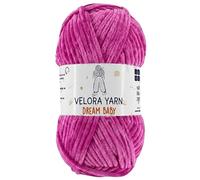 Velora Dream Baby 100% Polyester Chenille Yarn Soft Thick Chunky Yarn Skein 100g 120m, Machine Washable for Knitting&Crochet Blanket, Amigurumi, Scarf, Hat,Sweater,Plushies (Light Fuchsia)
